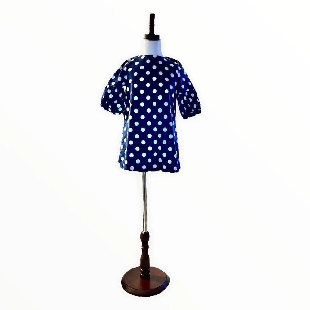 UNITED COLORS OF BENETTON | Navy | Polka Dot Puffer Sleeves Dress